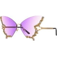 thumbnail image 6 of Luxury Diamond Butterfly Sunglasses Women Vintage Rimless Oversized Rhinestone bling Sun Glasses LadiesY2K Eyewear, 6 of 9