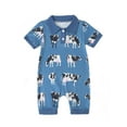 thumbnail image 2 of Aojekbee Baby Boy Jumpsuit Summer Short Sleeve Lapel Collar Cow Print Romper Newborn Playsuit, 2 of 10