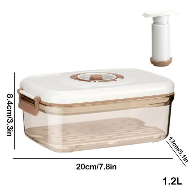 Meitianfacai Boîte de Conservation sous Vide de Qualité Alimentaire, Boîte Scellée de Pompage, Réfrigérateur, Égouttage, Grand Pot de Rangement, Boîte de Rangement pour Aliments et Fruits 2,7 L