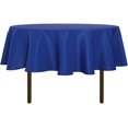 thumbnail image 1 of LAICAIW Nappe Ronde - 60 Pouces - Résistante à l'Eau, Anti-Déversement, Lavable, Nappe en Polyester, Tissu Décoratif, Housse de Table pour Table à Manger, Buffets, Fêtes et Camping, Bleu, 1 of 7