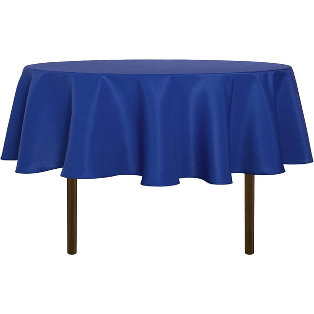 LAICAIW Nappe Ronde - 60 Pouces - Résistante à l'Eau, Anti-Déversement, Lavable, Nappe en Polyester, Tissu Décoratif, Housse de Table pour Table à Manger, Buffets, Fêtes et Camping, Bleu