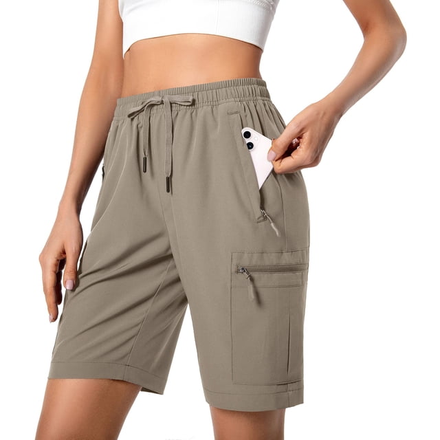 Pantalones cortos cargo de senderismo Hugut para mujer, de secado rápido, resistentes al agua