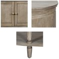 thumbnail image 3 of Curved Accent Cabinet, Lower Shelf, Solid Wood Veneer, Adjustable Interior Shelves, 47.5"w X 17"d 34"h Cabinet With Design, 4 Doors Gold Metal , Veneer Finish For Entryway, 3 of 7