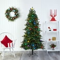 thumbnail image 6 of Nearly Natural 6.5ft. Montana Mountain Fir Artificial Christmas Tree with 450 Multi Color LED Lights and 45 Globe Bulbs, Green, 6 of 10