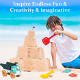 thumbnail image 6 of Beach Toys, 5 Piece Sand Toys Set Kids Sandbox Toys with Truck, Rake, shovel, 2 Sand Molds & Mesh Bag, Beach Toys for Kids Age 3-10, 6 of 6