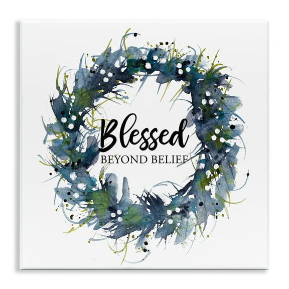 Stupell Industries Blessed Beyond Belief Religious & Spiritual Painting Unframed Art Print Wall Art, 12 x 12