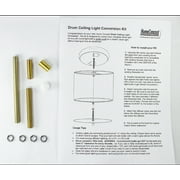Moderne Flush Mount Conversion Kit 14w Textured Oatmeal Hardback Drum Lampshade