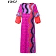 thumbnail image 4 of 2024 VONDA Bohemian Women Printed Ruffled Dress Summer Lantern Sleeve Party Maxi Sundress Casual Loose Long Vestido Oversized, 4 of 5