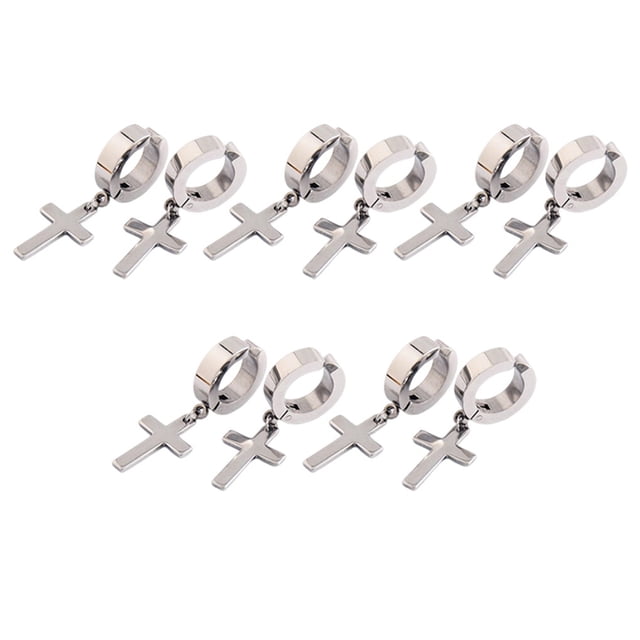 Qarigey 5 pares de pendientes cruzados pendientes de gota exquisitos Clip de oreja para fiestas de Navidad Día de San Valentín fiestas de Ropa, zapatos y accesorios Miscelánea tipo 7