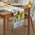 thumbnail image 2 of Table Runner Dresser Scarves 72 Inch Long, Watercolor Blossoming Sunflowers Linen Dining Table Runners Vintage Rustic Wooden Plank Tabletop Scarf for Wedding Holiday Party Kitchen, 2 of 7