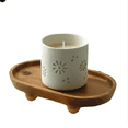 thumbnail image 2 of 1Pc Small Wooden Round Riser Wooden Pedestal Display Stand Stylish Organizer & Decorative Riser For Counters,Candles Shelves,Display Decorative Tray for Farmhouse Kitchen Countertop Entry Table,Brown, 2 of 8