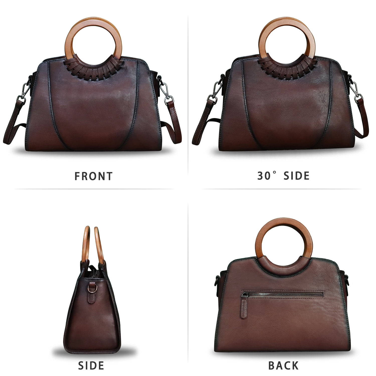 Genuine Leather Women Purses and Handbags Handmade Shoulder Bag Crossbody Bag