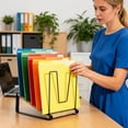 thumbnail image 6 of WUYVCG Under $5 Inclined File Storage Rack Segmented Vertical Slot File Storage Rack Metal File Classification Rack with Suitable for And Desktop File Storage Units, 6 of 7