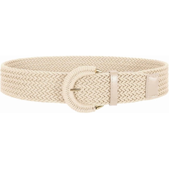 Women Wide Woven Belt for Dresses Fashion Rattan Braided Waist Belt Straw Raffia Boho Belt for Jeans