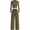 Army Green, variant on Casual 2 Piece Sets For Women Fall Outfits Ribbed Spring Long Sleeve Crop Top Wide Leg Pants Matching Lounge Set