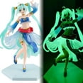 thumbnail image 2 of Figura de Anime japonés Hatsune Miku de 22cm, postura de pie, estilo bohemio que brilla por la noche, modelo de PVC, muñeca, colección de juguetes, regalo, 2 of 4