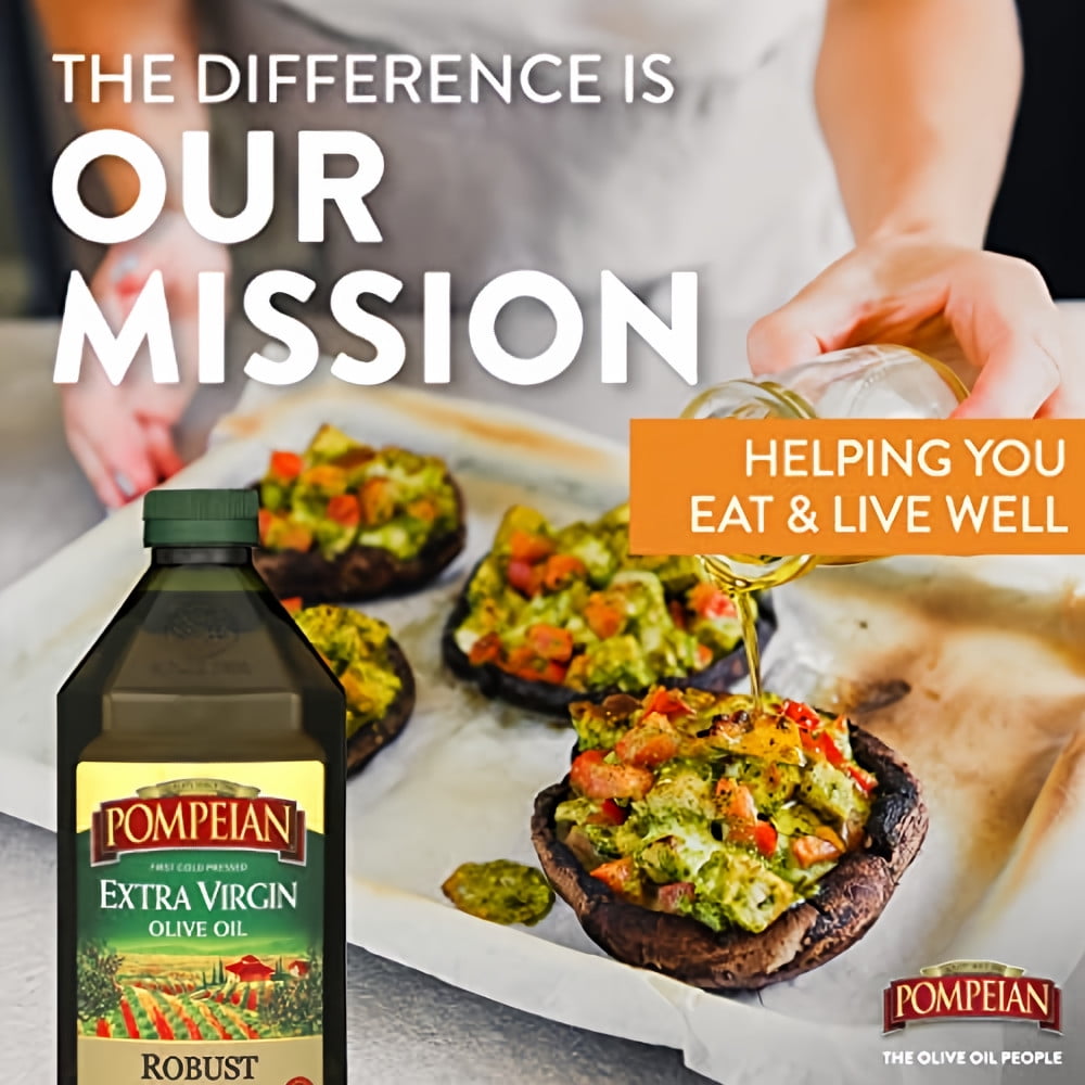 Pompeian Robust Extra Virgin Olive Oil 68 fl oz (Pack of 12)