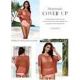 thumbnail image 4 of Womens Summer Scoop Neck Short Sleeve Sweater Casual Crochet Hollow Out Knit Tops Pullover Shirts Beach Coverup Knit Tops, 4 of 4