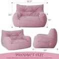 thumbnail image 3 of YINIX Corduroy Bean Bag Chair with Side Pocket for Adults,Pink, 3 of 7