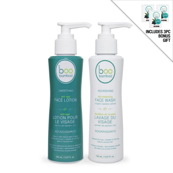 Boo Bamboo All Natural Face Care 2pc Set + Bonus Gift