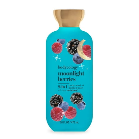 Bodycology 2-in-1 Body Wash & Bubble Bath, Moonlight Berries, 16 fl oz