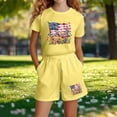 thumbnail image 4 of CHUMUD Girls 4th of July USA Shirt American Flag Patriotic Daisy Print Sets 2 Piece Kids T-Shirt & Elastic Waist Shorts 3-14 Years, 4 of 5