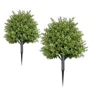 Artificial Flowers 2pcs with Ground Thorns, GardencolumnSimulation Green Shrub Garden Accessories, 24-Inch,Suitable for Outdoor Farm, Garden, Porch, and WeddingParty