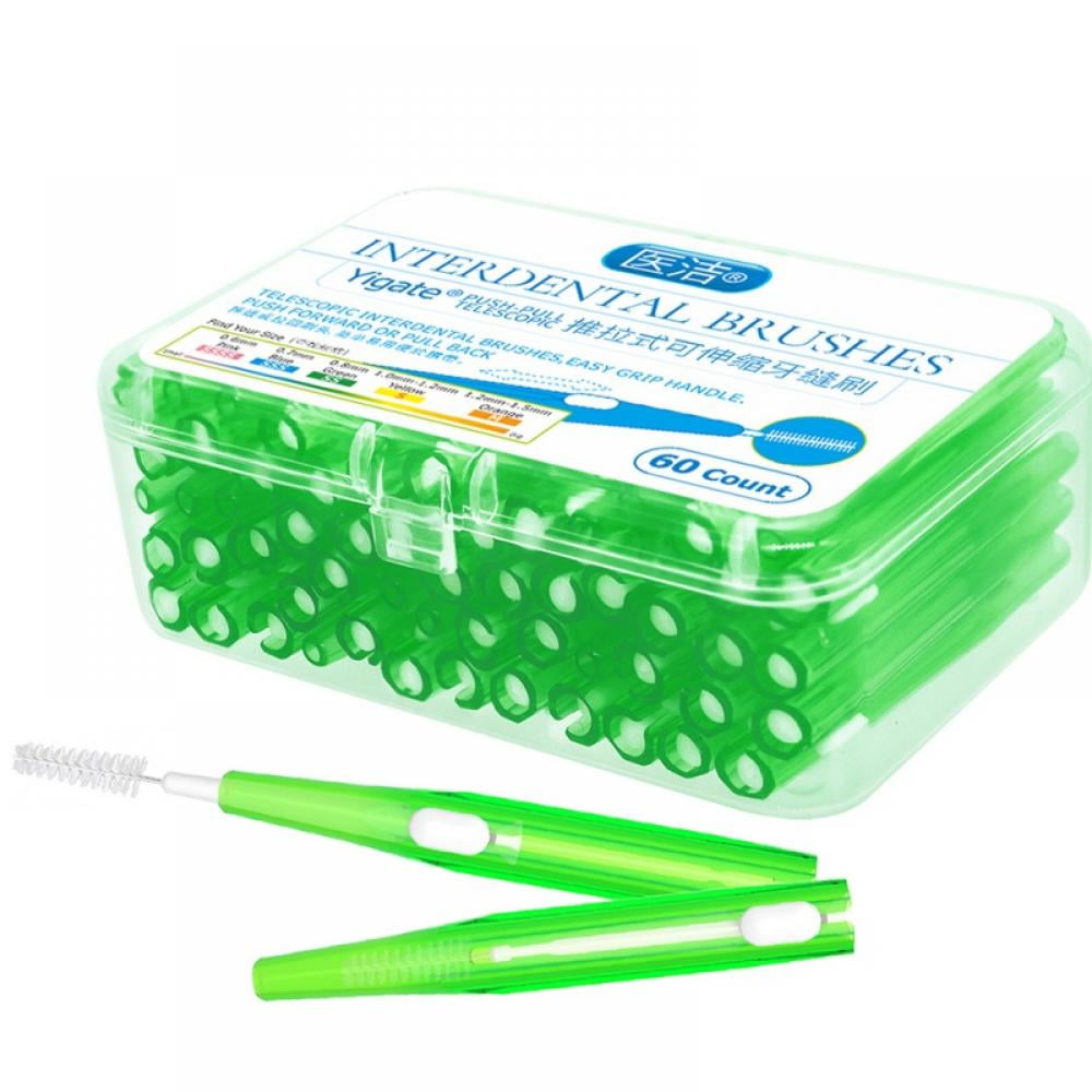 60 Pcs/Pack PushPull Interdental Brush Gum Interdental Tooth Brush