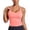 a-Watermelon Red240697, variant on VNKIDY Womens Solid Color Halter Neck Workout Tank Top With Built In Bra Ribbed Slim Fit Sleeveless Crop Top For Yoga Gym Active Wear White L
