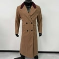 thumbnail image 6 of Man's Wool Blend Trench Coat Double Breasted Full Length Casual Notch Lapel Long Jacket Winter Peacoat (M, Brown), 6 of 6