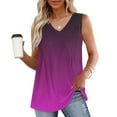 thumbnail image 2 of Enjoytime Womens Shirts Trendy 2025 Color Block V Neck Casual Sleeveless Summer Camisole Blouse Flowy Loose Soft Womans Summer Tank, 2 of 6