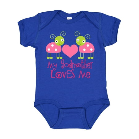 

Inktastic My Godmother Loves Me Girls Ladybug Gift Baby Girl Bodysuit