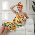 thumbnail image 2 of Colevkie 2 Pieces Bath Wrap Set Bath Skirt & Shower Cap for Women Beach Towel Hair Drying Cap Adjustable Quick Drying for Bathroom Sauna Hotel Travel Portable Printed Colorful Florals Pattern, 2 of 8