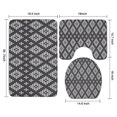 thumbnail image 3 of Black Geometric Diamond Dot Pattern Bathroom Rugs Sets 3 Piece,Toilet Cover Set,Absorbent Non Slip Bathroom Mats Sets with U-Shaped Contour Rug Toilet Rug Set, 3 of 5