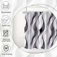 thumbnail image 5 of Modern abstract gray and brown striped shower curtain set bathroom with hooks, 72x72 inches, 5 of 7