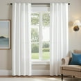 thumbnail image 1 of Linen Textu Curtains for Living Room Bedroom Window Curtain Grommet Light Filtering Panels Drapes es Long, 1 of 9