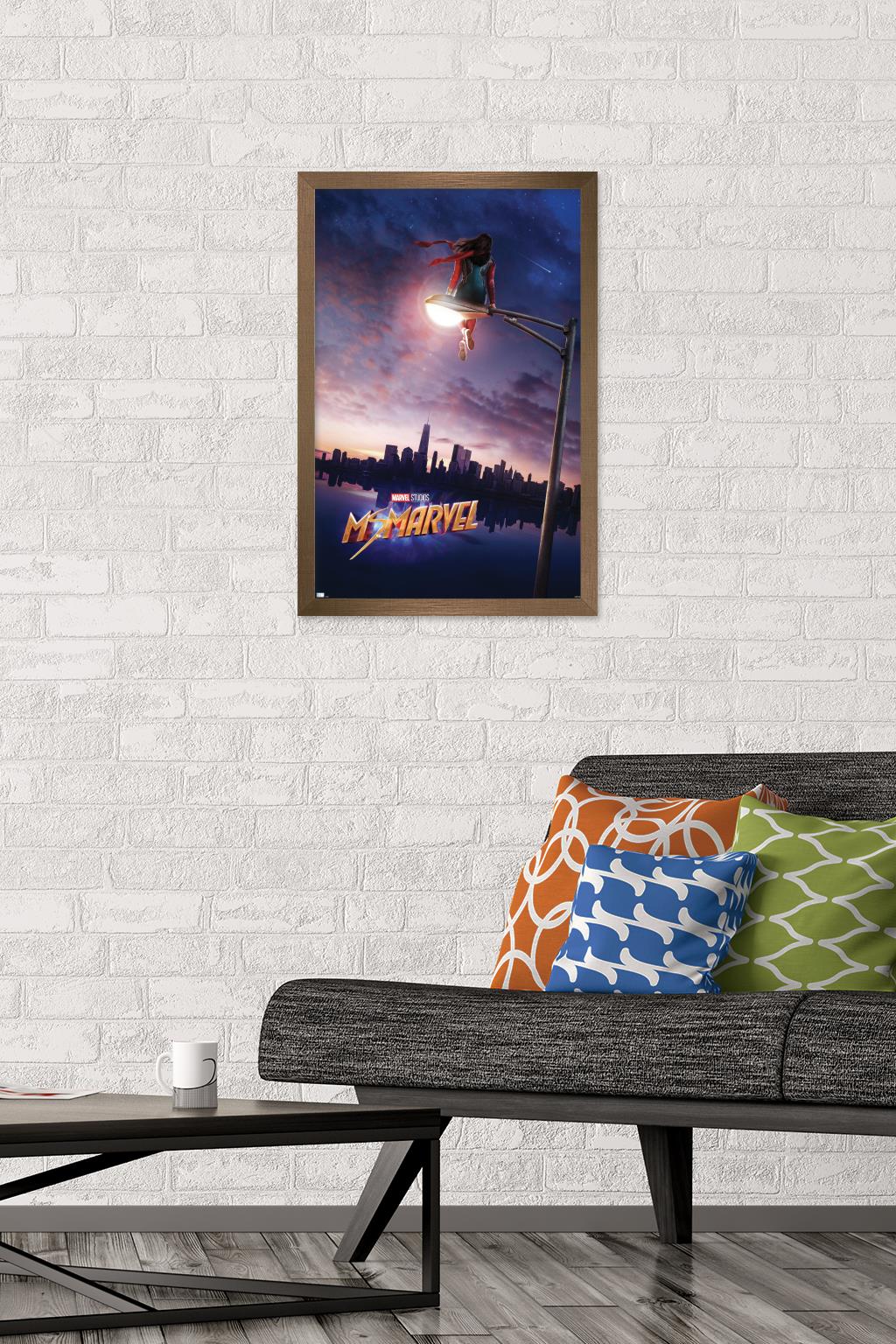 Marvel Ms. Marvel - Teaser One Sheet Wall Poster, 14.725" x 22.375" Framed