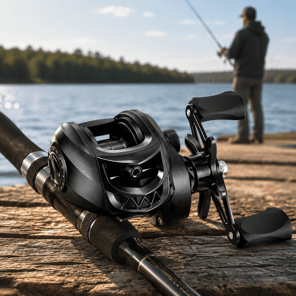 7.2:1 High Gear Ratio Baitcasting Reel, Water Drop Fishing Reel with Metal Line Spool, Smooth Casting Wheel, Durable Fishing Gear for Saltwater & Freshwater