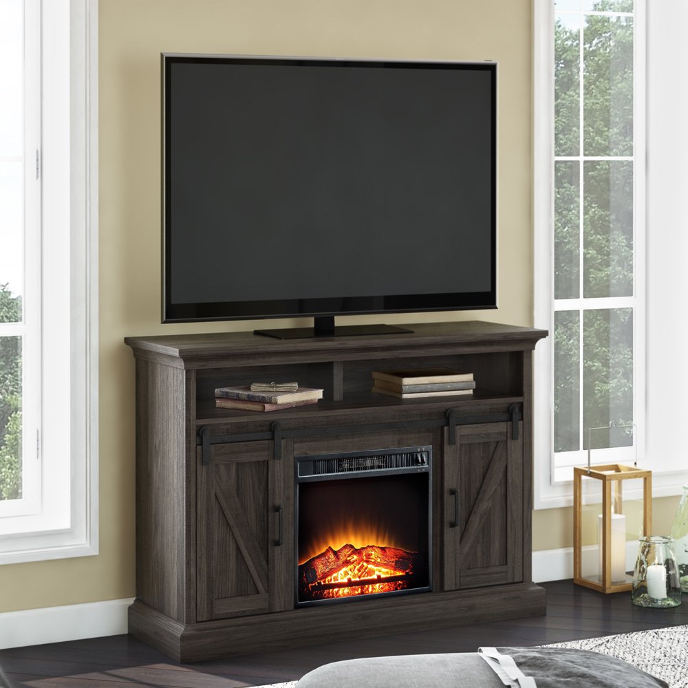 Whalen Allston Barn Door Fireplace TV Stand for TVs Up to 58" Walmart