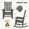 thumbnail image 3 of KINGYES Outdoor Rocking Chair HDPE All Weather Patio Rocker for Porch Garden Lawn, Grey, 3 of 9