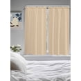 thumbnail image 3 of Khaki Solid Color Living Room Curtains 2 Panel, Aesthetics Contemporary Luxury Cafe Window Treatment, Extra Long Farmhouse Bedroom Bathroom Kitchen Curtains Drapes 104"x72", 3 of 6
