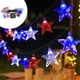 thumbnail image 1 of 4th Of July Star String Lights 21FT 30 LED Red White Blue Star Solar Lights String Waterproof Patriotism Light For Independence Day Outdoor Holiday Decor, 1 of 6
