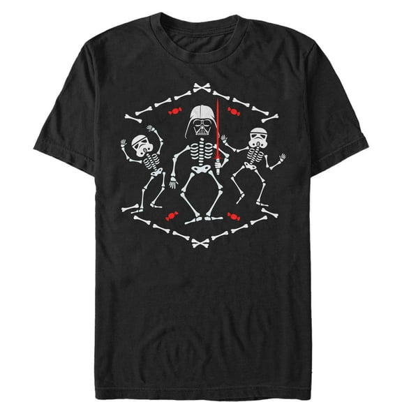 Men's Star Wars Halloween Vader Skeleton Dance  Graphic Tee Black X Large