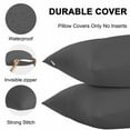 thumbnail image 5 of Outdoor Waterproof Throw Pillow Covers Set of 2 Dark Grey Pattern Decorative Pillowcases Square Outdoor Pillows Cushion Case 16x16 Inch Pure Colour Patio Pillows for Couch Sofa Bed Garden, 5 of 9