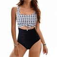 thumbnail image 2 of QURATI Swimwear Women'S Swimsuit Slimming Bathing Suit Cutout Tie Knot Swimwear Black M, 2 of 4
