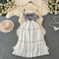thumbnail image 3 of Holiday Beach Vestidos Spaghetti Strap Knit Patchwork Sleeveless A-line Dresses Ethnic Style Color-block Dress Summer Dropship, 3 of 7