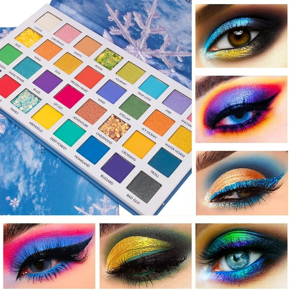 Sombra de ojos en lentejuelas y purpurina Xihbxyly 32 colores brillo intenso perlado