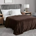 thumbnail image 4 of Cozy Microfiber Extra Soft Solid Color Throw Bed Blanket King - Brown, 4 of 5