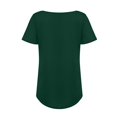thumbnail image 4 of Lindbes Liquidation d'Économies d'Été Hauts d'Été Grande Taille pour Femmes Col Rond Manches Courtes Tunique Décontractée Cache-Ventre Chandail Fluide Plissé T-Shirt Blouse Hauts pour Leggings, 4 of 7