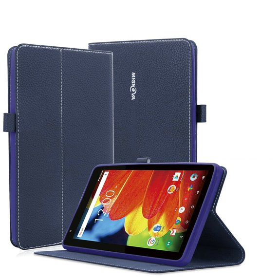 RCA 7 Voyager Case ,Mignova Premium PU Leather Folding Stand Folio Cover Multi-Angle Viewing Folio Case for RCA Voyager II 7 / RCA Voyager 7 (2017 Newest) / RCA 7 Voyager Pro Tablet(Blue)